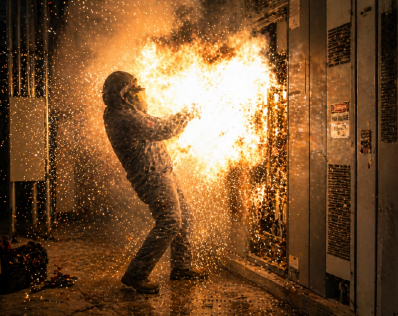 Electric Arc flash fire